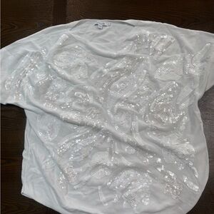 Chico's White Sequin Sweater